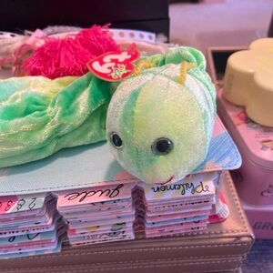 Ty Green and Yellow Caterpillar Plush